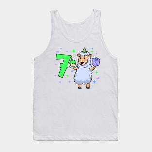 I am 7 with sheep - girl birthday 7 years old Tank Top